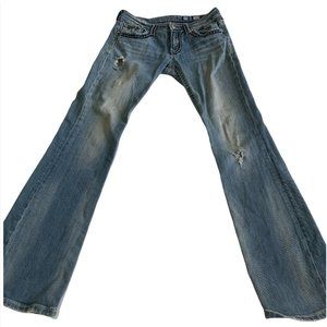 Miss Me 29 Boot Cut Women Jeans Embellished Distress Denim Vintage Goth Style